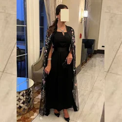 Jersey Applique Beading Ruched Valentine's Day A-line Square Neck Bespoke Occasion Gown Midi Dresses