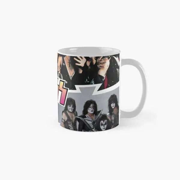 Kiss Collage Classic  Mug Image Photo Tea Drinkware Gifts Simple Handle Round Design Coffee Cup Printed Picture