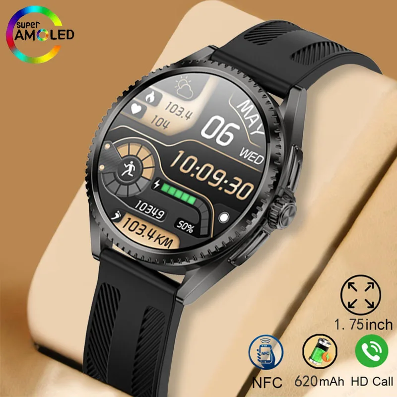 2024 Men's Smart Call Watch with 1.75-inch AMOLED Screen Supporting Heart Rate Health Monitoring Men's Smart Watch