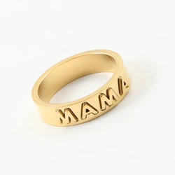 MAMA Ring Gold Plated Stainless Steel Ring Gift for Mother