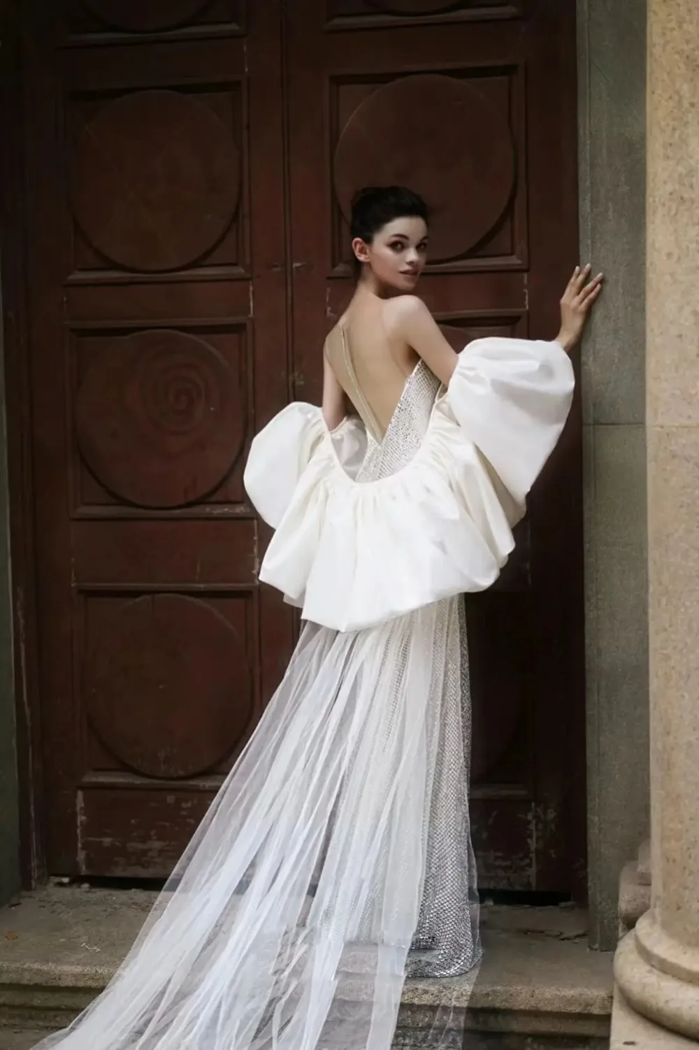 Satin-Braut-Puff-Schal, Hochzeits-Umhang, modern, abnehmbarer Wickel für Kleider, Puffärmel, Jacke, formelle Party, inltet