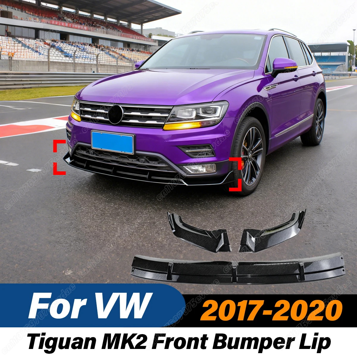 

Для VW Volkswagen Tiguan MK2 2017 2018 2019 2020 передний бампер, разделитель губ, внешние аксессуары, тюнинг, дефлектор, комплекты кузова