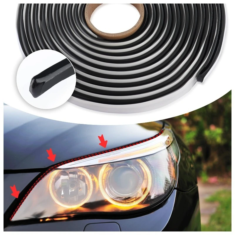 13FT Car Headlight Butyl Sealant Tape, Butyl Rubber Blocks Dust Water Noise,Car Accessories for Taillights,Windshield,Doors Seal