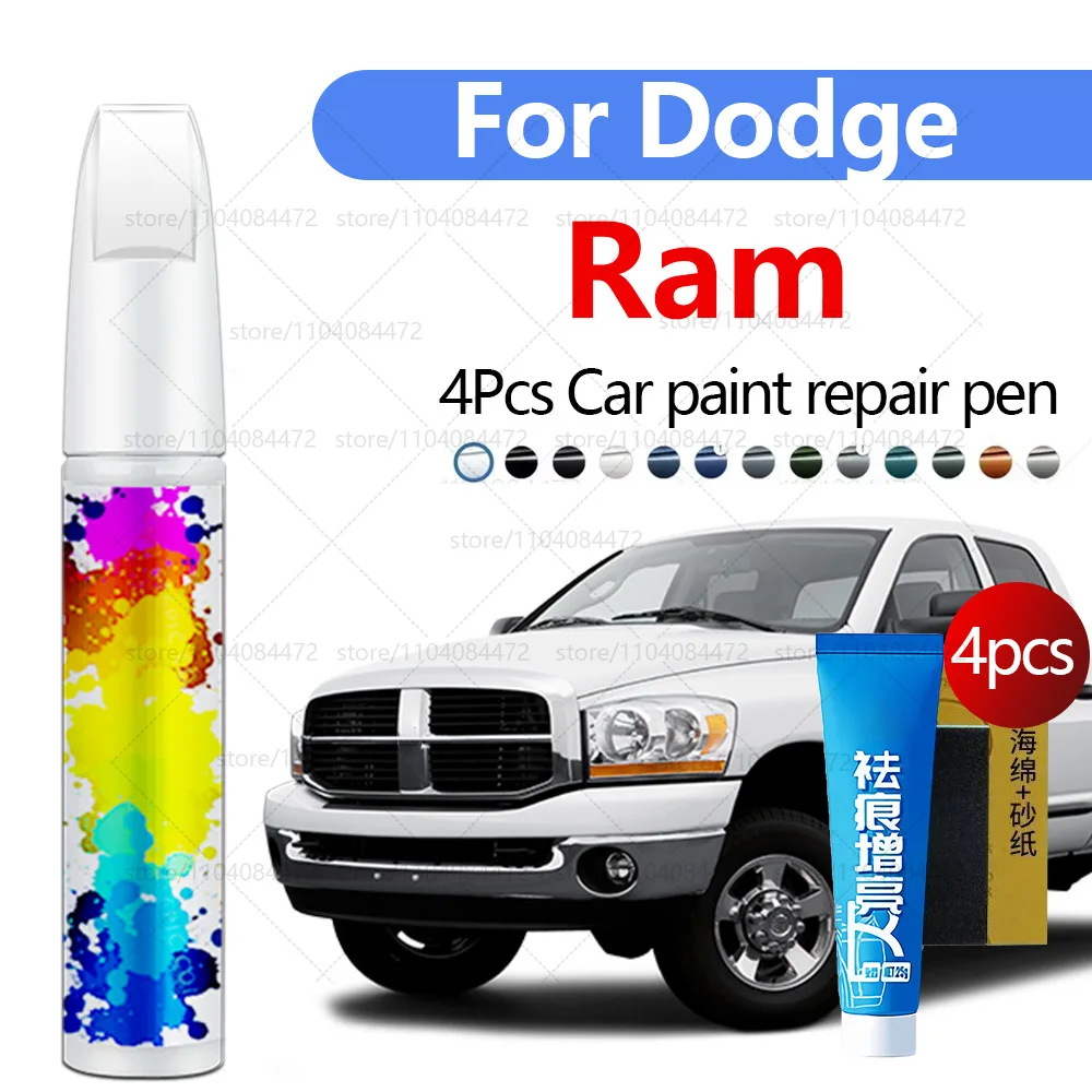 Car Paint Repair Pen For 2008-2025 Dodge Ram Paint Scratch Repair Accessories 4PCS White PWQ  Red PVJ Dark jade black Light gray