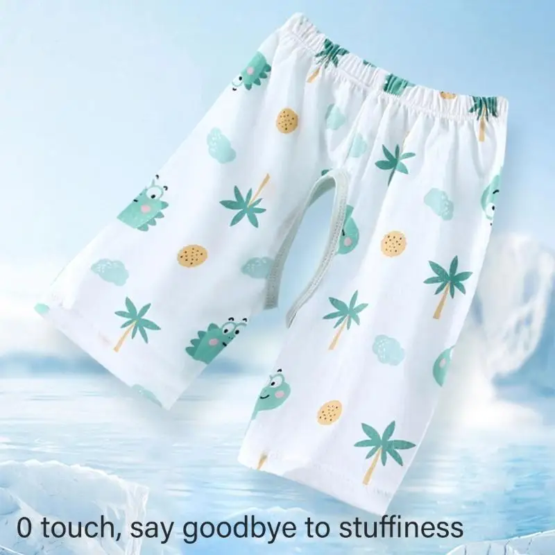 

Lightweight Open Crotch Cotton Cropped Pants For Active Toddler Play Wear Clothes For Park Beach Adventure 4XBC