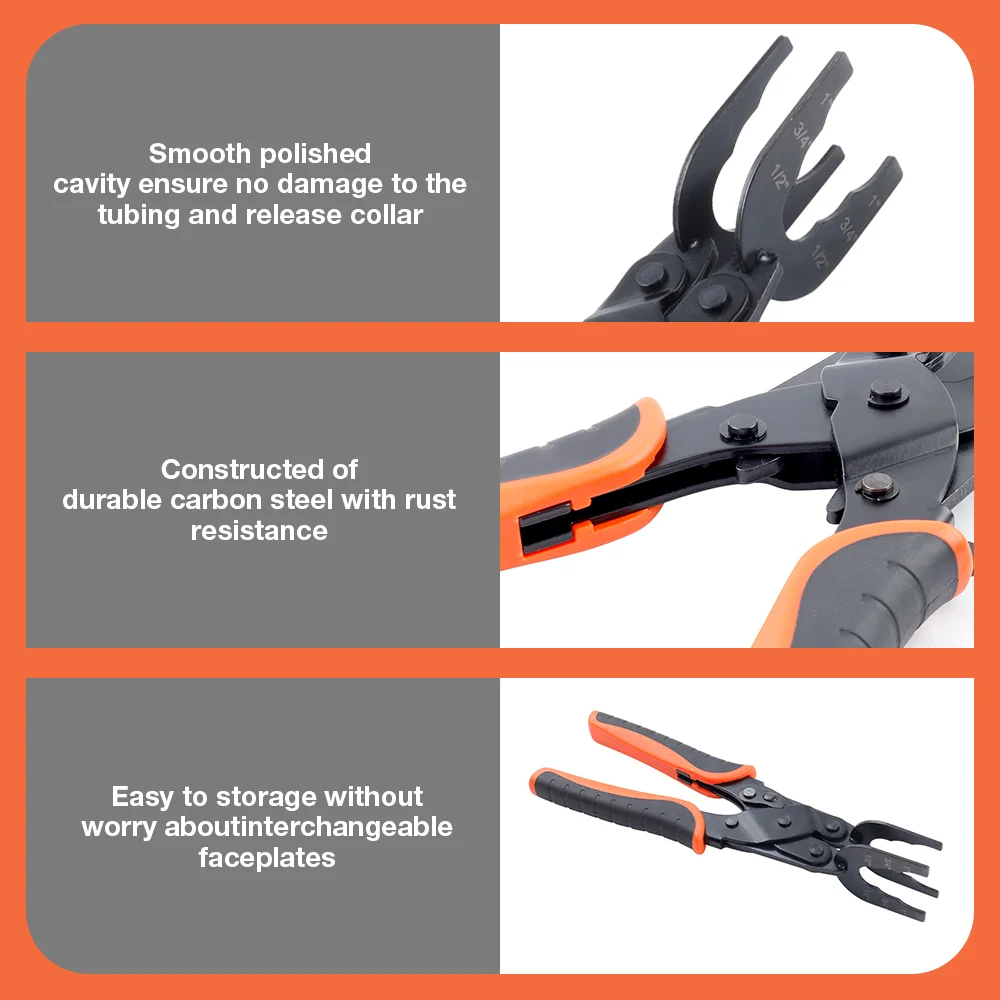 3 in 1 Professional Pipe Pliers, Multi-function 1/2″ 3/4″ 1″ Pipe Installation and Removal Tools, Water Pipe Disconnect Pliers