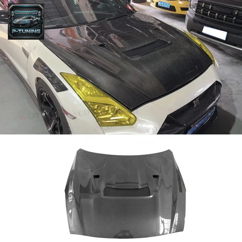 

High Quality R35 VRS Style Carbon Fiber Engine Hood for Nissan GTR35 R35 17-20 Front Bumper Hood Bonnet Cover Car Caying