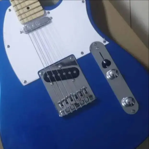 جيتار كهربائي من خشب الورد ولوحة فريتس من خشب الماهوجني بلون أزرق معدني #3