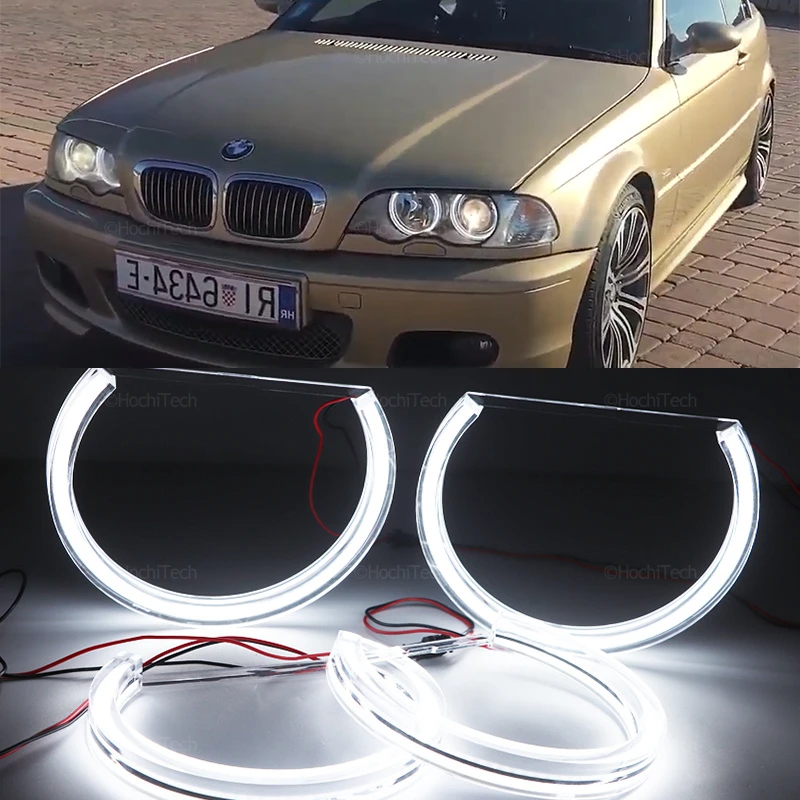 

Для BMW 3 5 7 серии E36 E46 E39 E38 318tds 730iL 735i 323i 750i 325i светодиодсветодиодный Кристальные дневные светильник в форме подковы Angel Eye