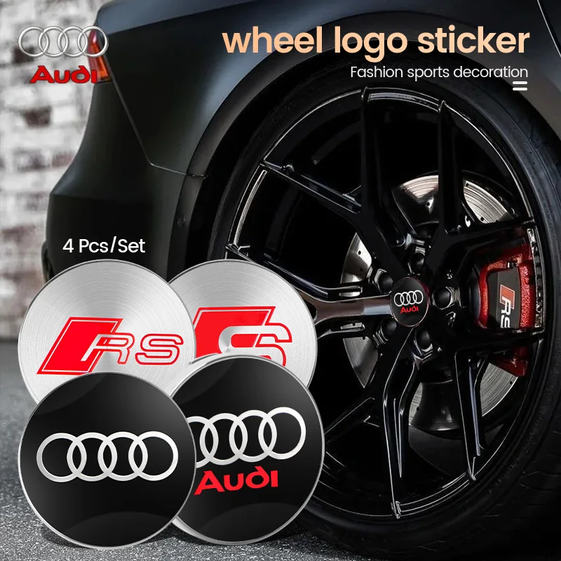 4 STUKS 60mm Auto Wiel Center Hub Caps Velg Covers Vervanging Decoratie Voor AUDI S A4 B8 B6 B9 B7 A3 8P 8L A6 C6 C5 Q5 A5