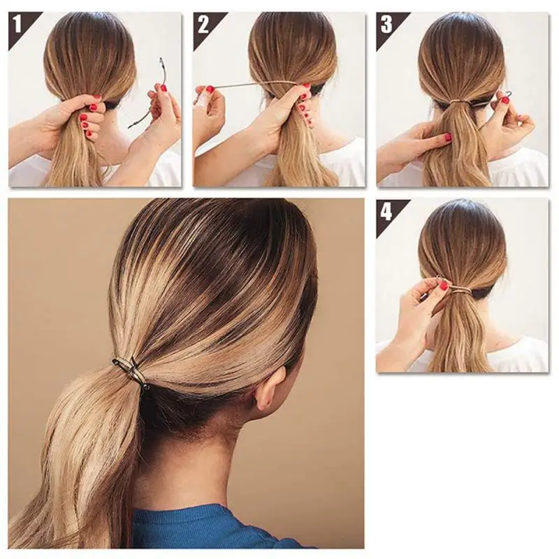 /Frauen elastische Haar bänder Kaugummi mit Haken Pferdes chwanz halter Bungee Haar dickes/lockiges Haar Styling-Werkzeuge #