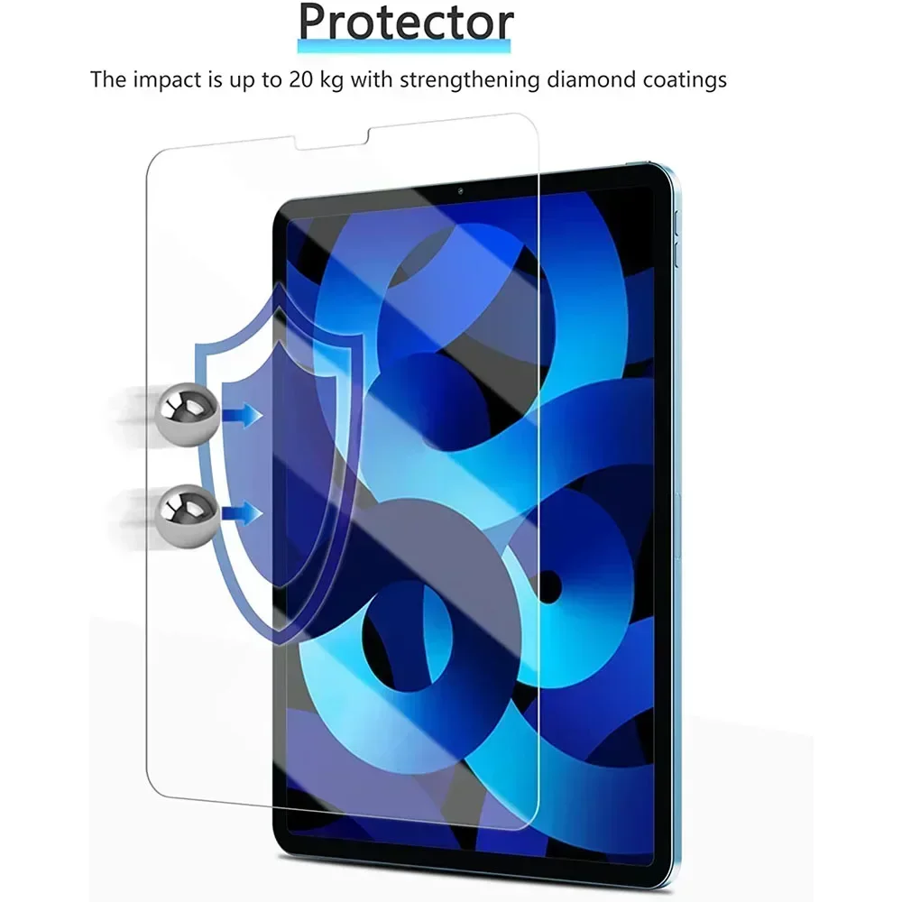 Película protectora de pantalla para tableta, vidrio templado para Apple iPad Air 5, 2022, Air5, 5ª generación, A2588, A2589, A2591, 3 paquetes