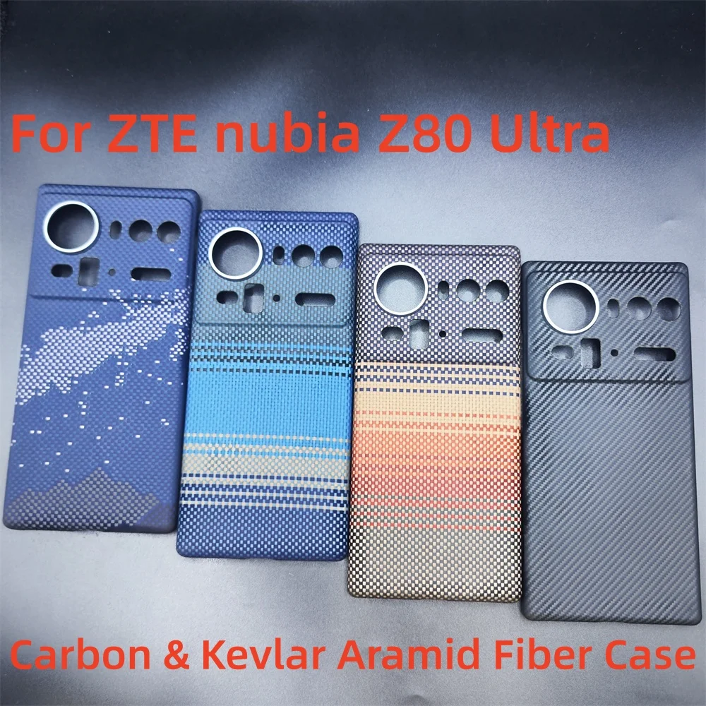 

Магнитный чехол для ZTE nubia Z80 Ultra из кевлара, арамидного углеродного волокна, тонкий, легкий, из арамидного волокна, черный, тонкий