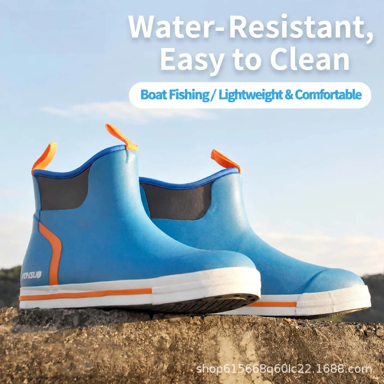 Fishing Boots Men Women Waterproof Rain Boots Non Slip Garden Outdoor Office City Deck Fishing Shoes Tall Rubber