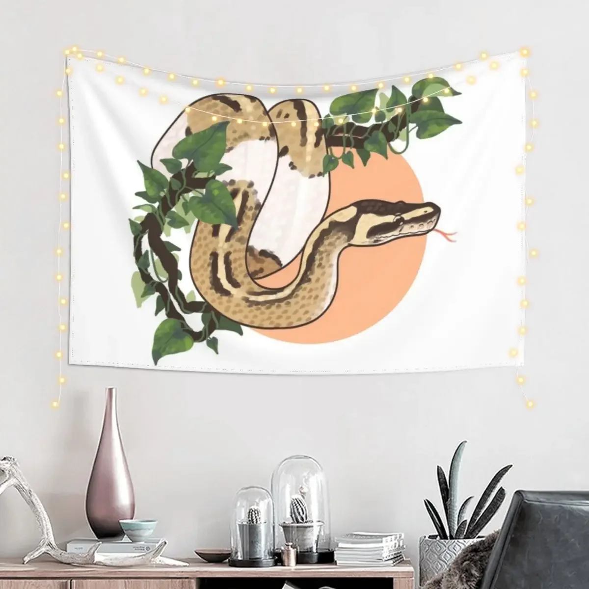 Ball Python on a Vine Tapestry Wall Mural For Bedroom On The Wall Home Decorations Tapestry