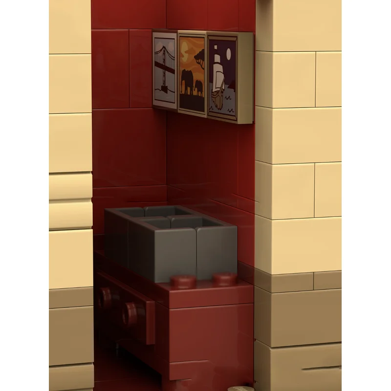 Modułowy model budynku miejskiego Moc Klocki konstrukcyjne Modułowy budynek gazetowy Klocki technologiczne Świąteczny zestaw DIY Zabawka konstrukcyjna Prezent