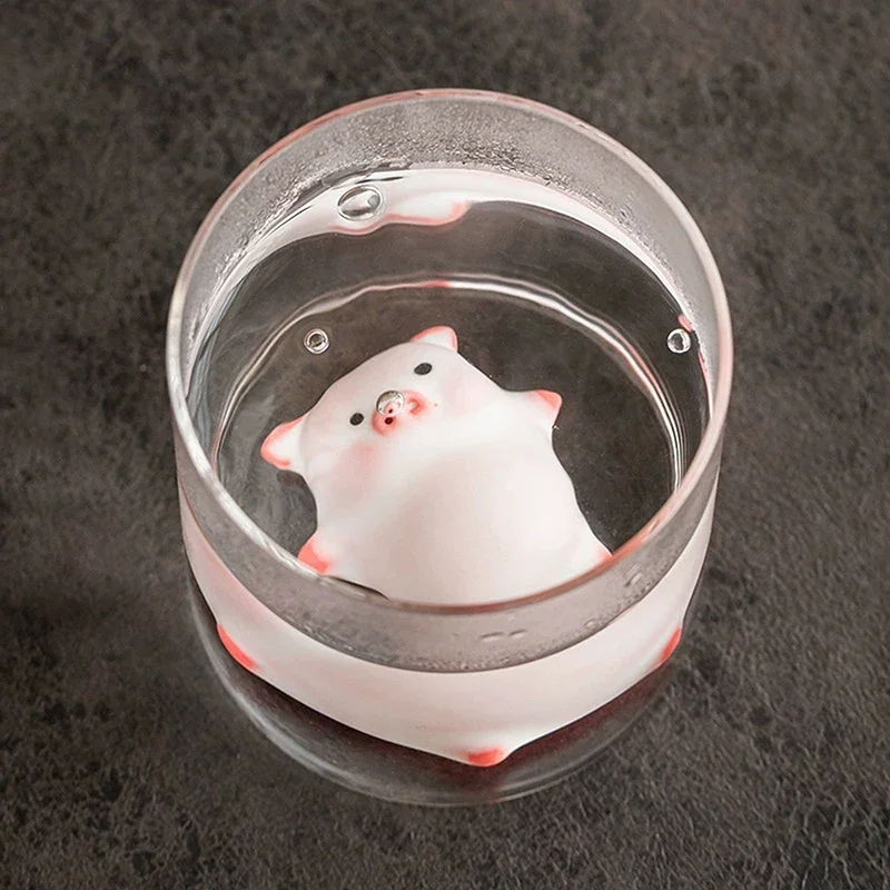 Bubbling Tea Pet Piggy Cartoon Ceramic Tea Cup Little Pig Spit Bubbles Water Mug Funny Gift Home Decoration Tea Accessories