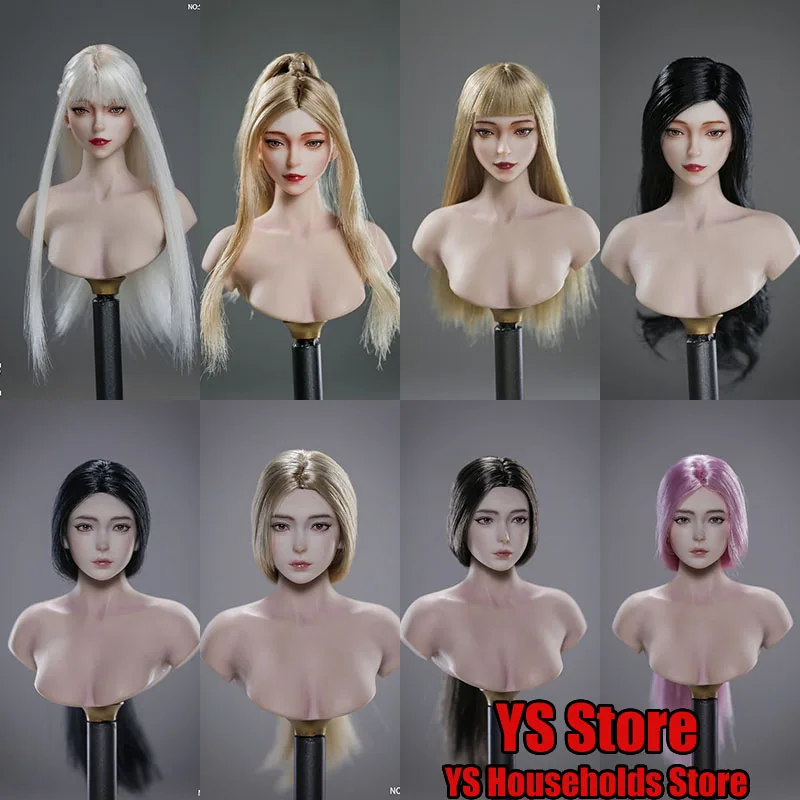 LZ TOYS 1/6 SET013 Fei Er Wetern Gold Hair Delicate Head Sculpt SET015 XI RUO Long Ponytail Carving Model For 12