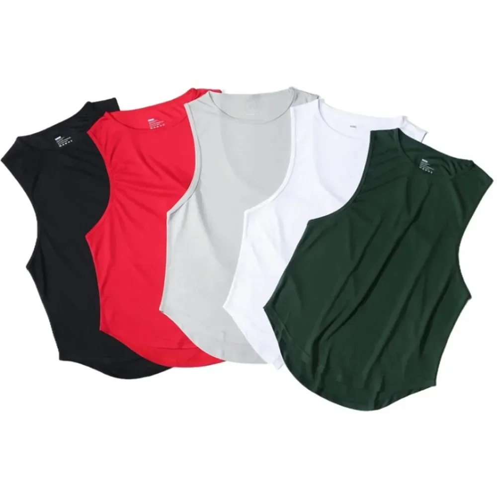 Solid Color Singlets Fitness Bodybuilding Male  Shirt Cotton Workout Gym Tank Top Mens Muscle Sleeveless Sportswear Vest