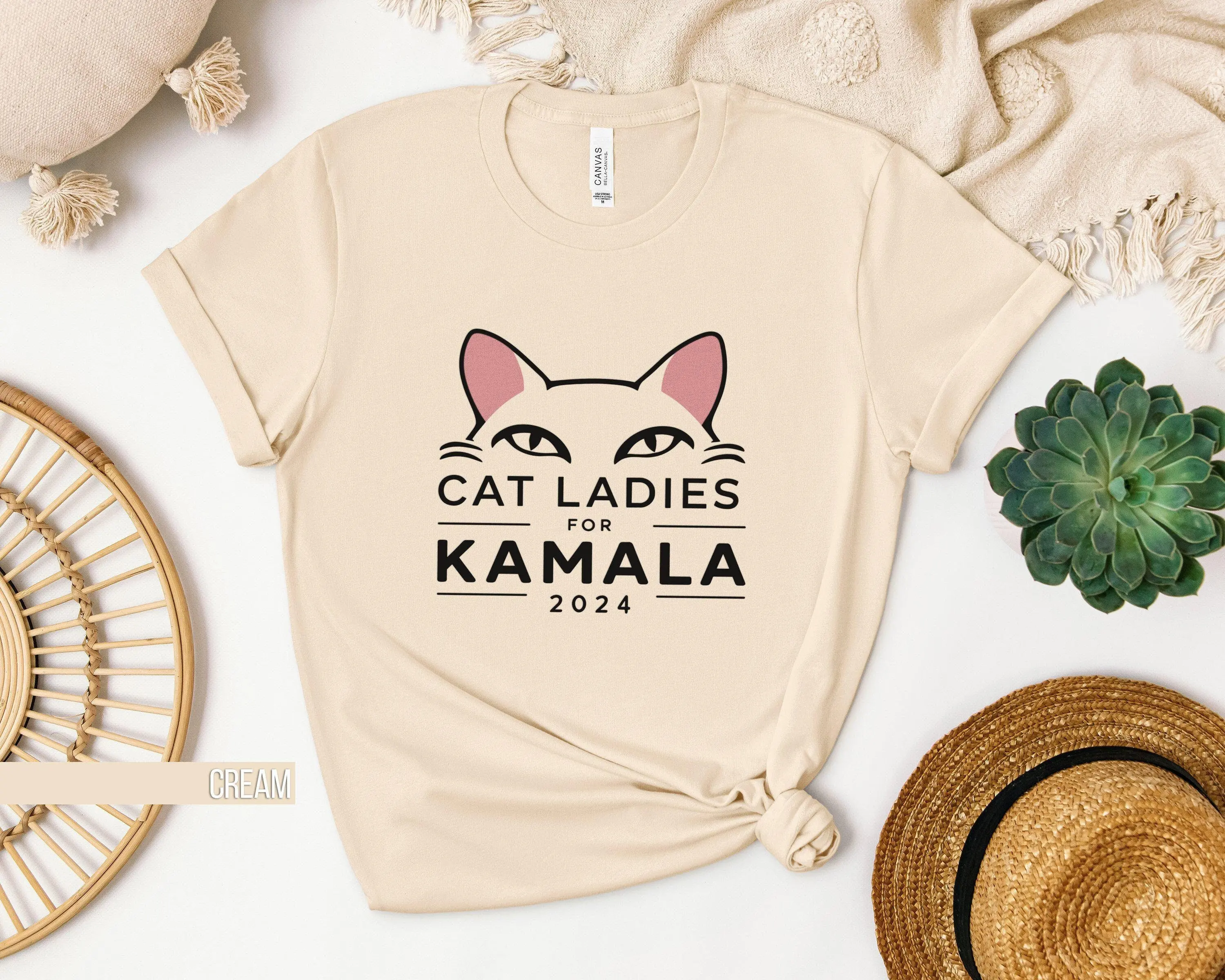 Cat Ladies For Kamala 2024 T Shirt Funny Lovers Women'S Political Election Cute Equality Harris President