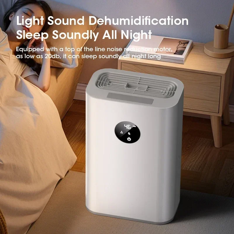 Smart Air Dehumidifier with 24H Timer 2.5L Large Capacity for Eliminating Damp Mold and Moisture in Home Basement Bedroom