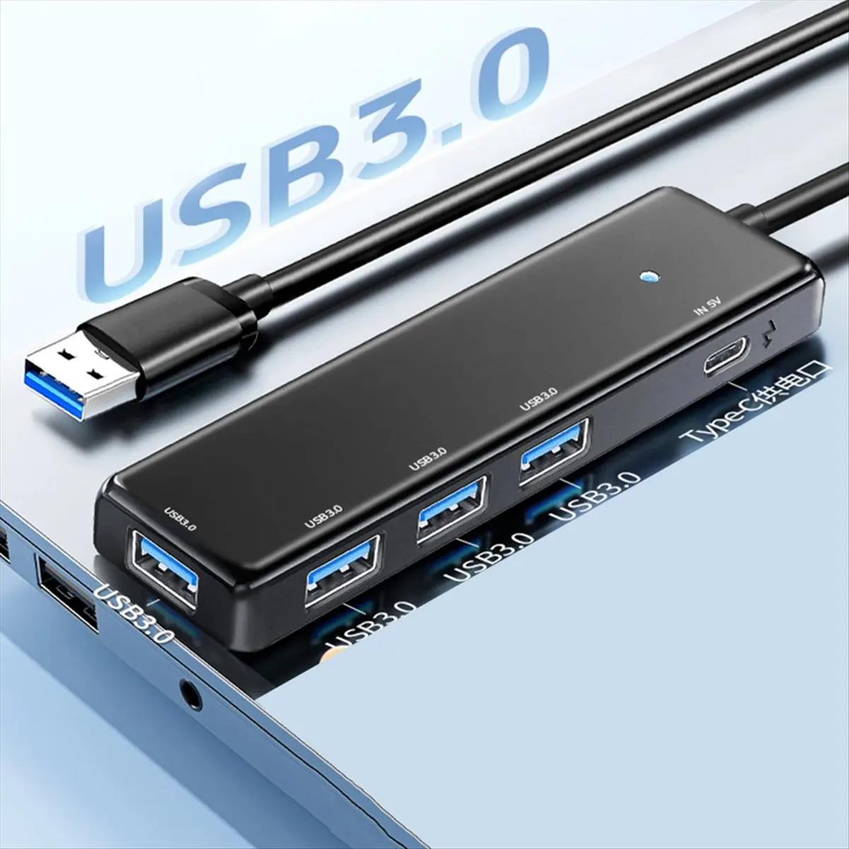 hub-usb-a16i-usb-c-30-com-5-portas-estacao-de-acoplamento-tipo-c-adaptador-usb-30-de-5gbps-e-100cm-para-laptop