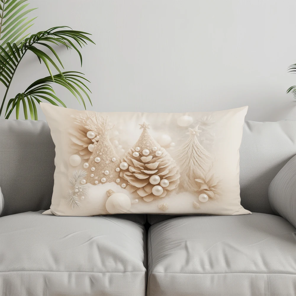 ديكور المنزل عيد الميلاد شجرة صنوبر نمط وسادة مناسبة ل أريكة غرفة نوم سيارة وسادة غطاء وسادة مستطيلة الظهر وسادة #2