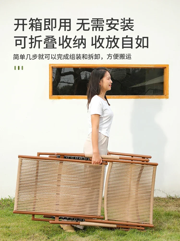 Wooden Chairs Garden Rattan Furniture Rocking Chair Beach Casting Lawn Outdoor Swing Set Patio Lounge Couch Modern Events Pool