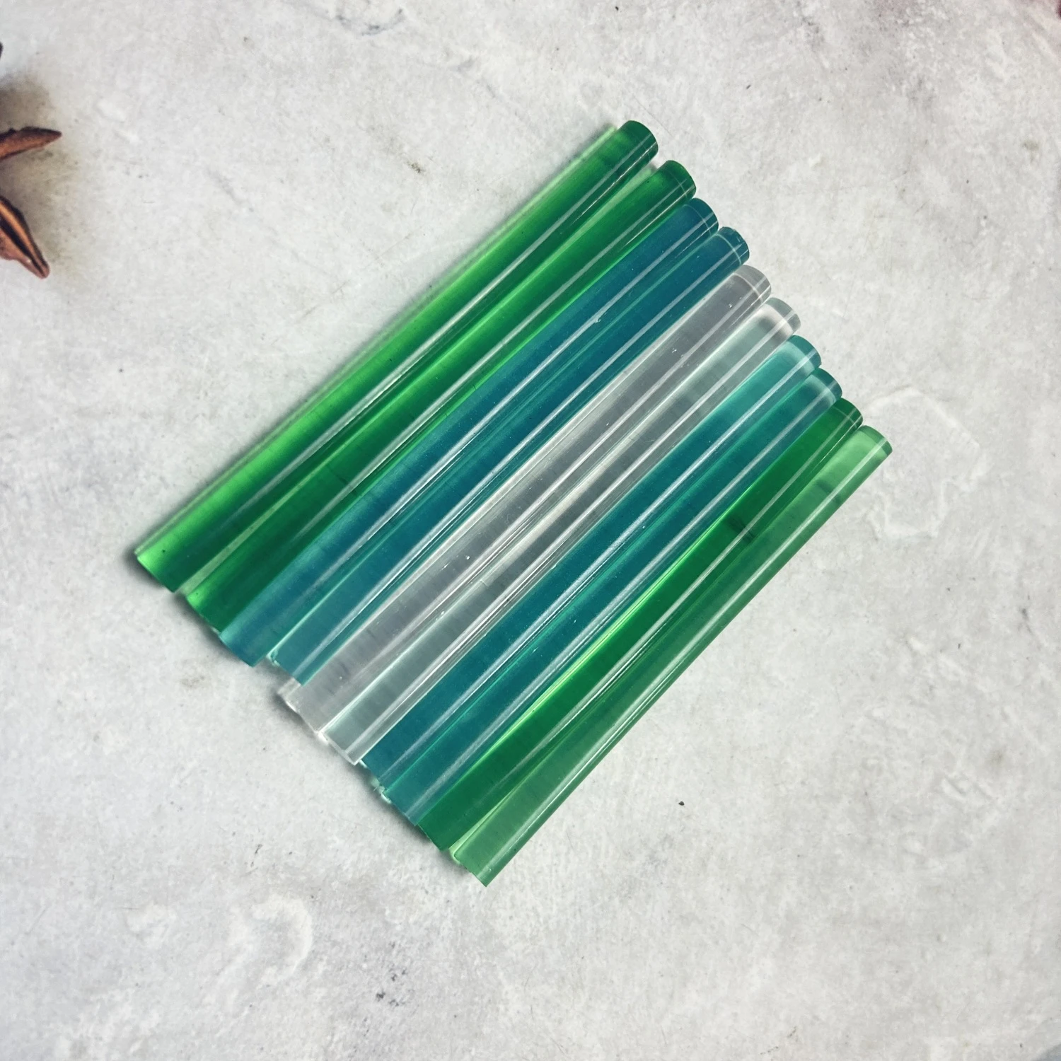 Naxilai 10 Buah Stok 7MM Warna Campuran Stik Karet Parafin Lilin Cat Api Transparan Kaca Panjang 100Mm