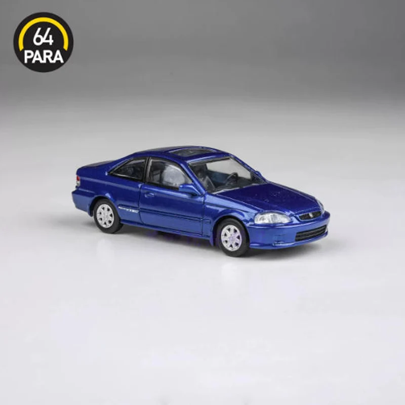 Diecast 1:64 Scale Si Coupe EM1 1999 Electron Blue Simulation Alloy Car Model Static Display Collectible Toy Souvenir Decoration