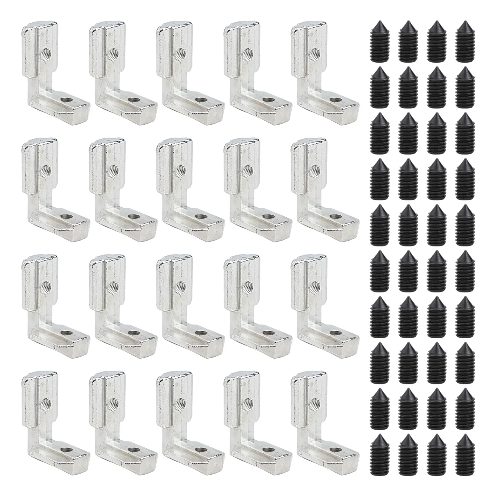 CNC Routers Corner Brackets Compatible Models Profile Screws Silver With 40pcs Screws 20pcs 31*17*37.5 Mm 4040