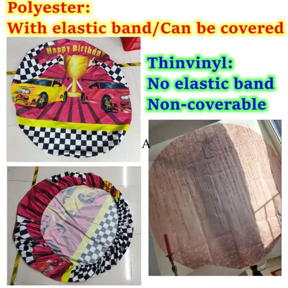 Mocsicka Colour Custom Round Backdrop Baby Child 1st Birthday Party Photography Backdrop Photo Session Table Cover Decoration