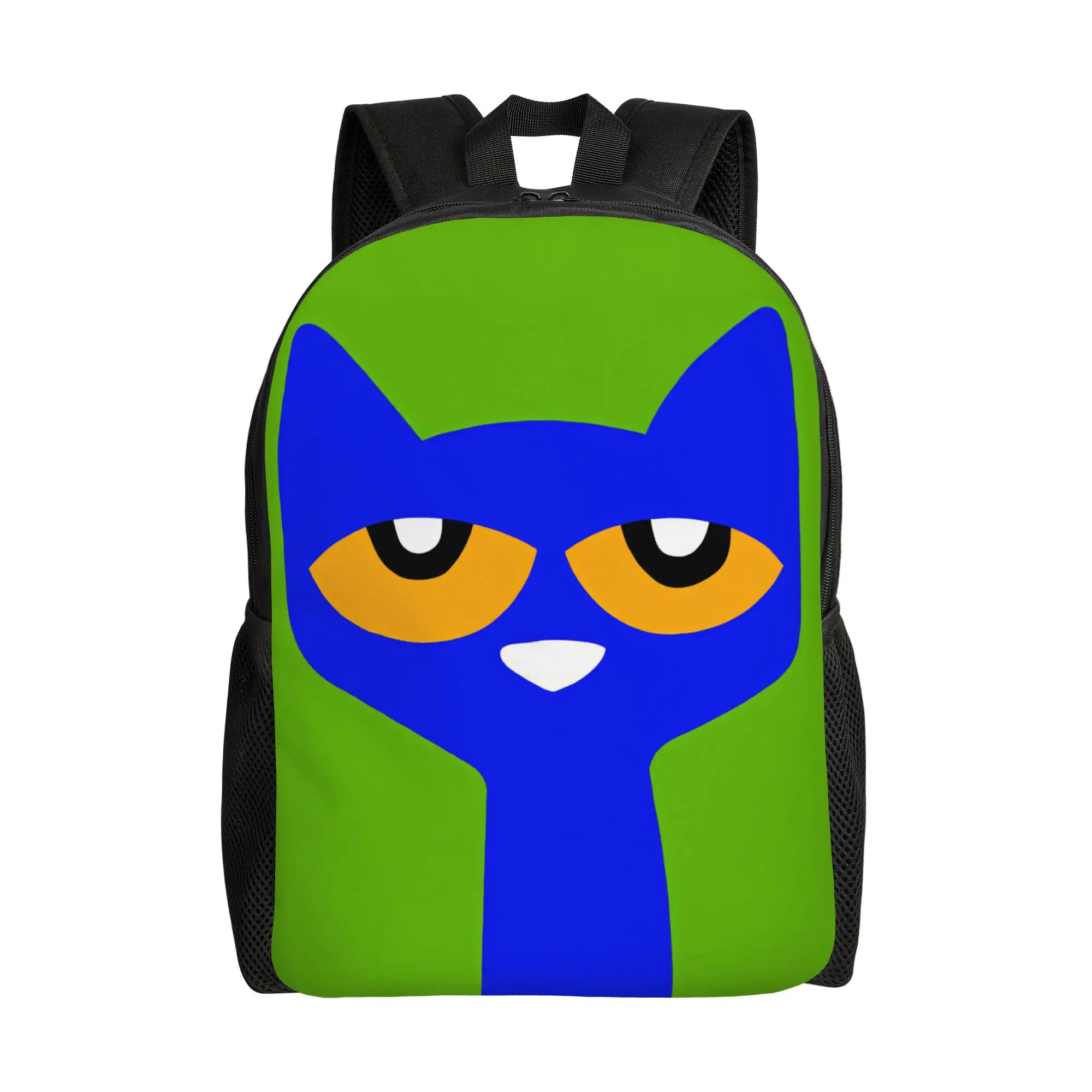 Petes the cat Blue Cat Backpack  Kawaii Backpacks Unisex College Soft School Bags Designer Rucksack