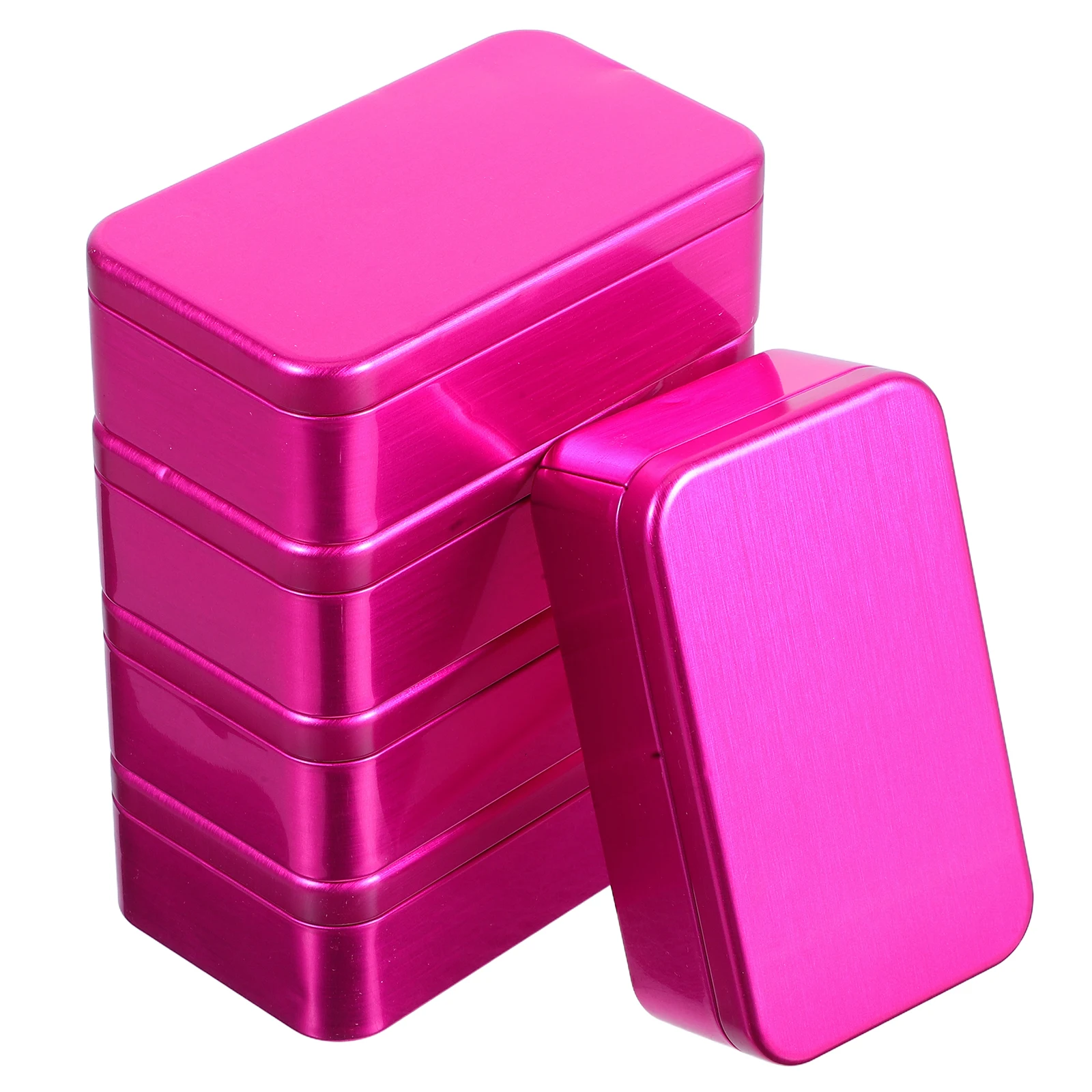 

5pcs Rectangular Tin Box Empty Metal Storage Containers Smooth Brushed Finish Lids Small Boxes For Jewelry Coins Crafts