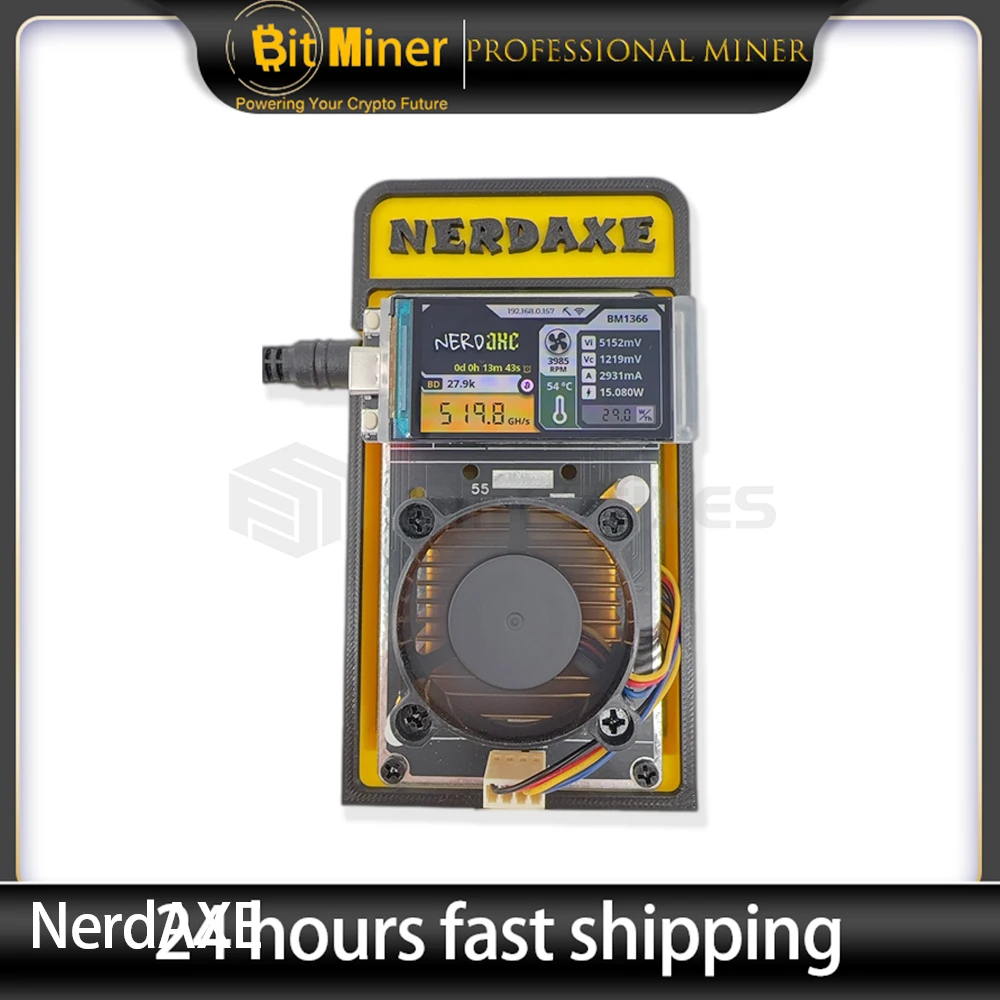 NerdAxe Ultra 500GH/S Solo Bitcoin Lottery Mining Devices Make with BM1366 Asic Chip Nerdminer Display Full Kit with PSU