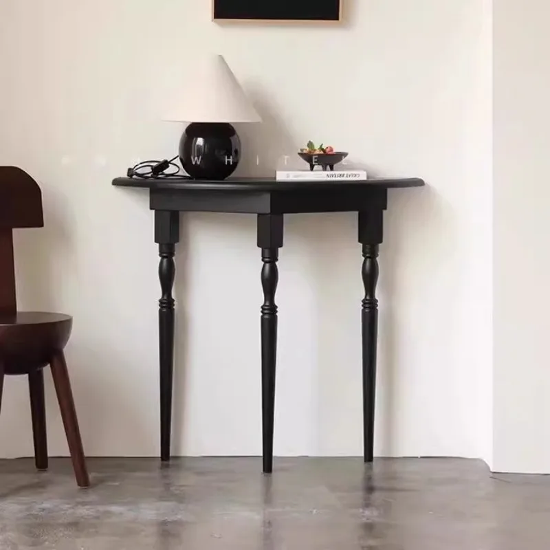 French Console Tables Modern Solid Wood Entryway Table Minimalist Semi-Circular Display Shelf Narrow Against The Wall Decoration