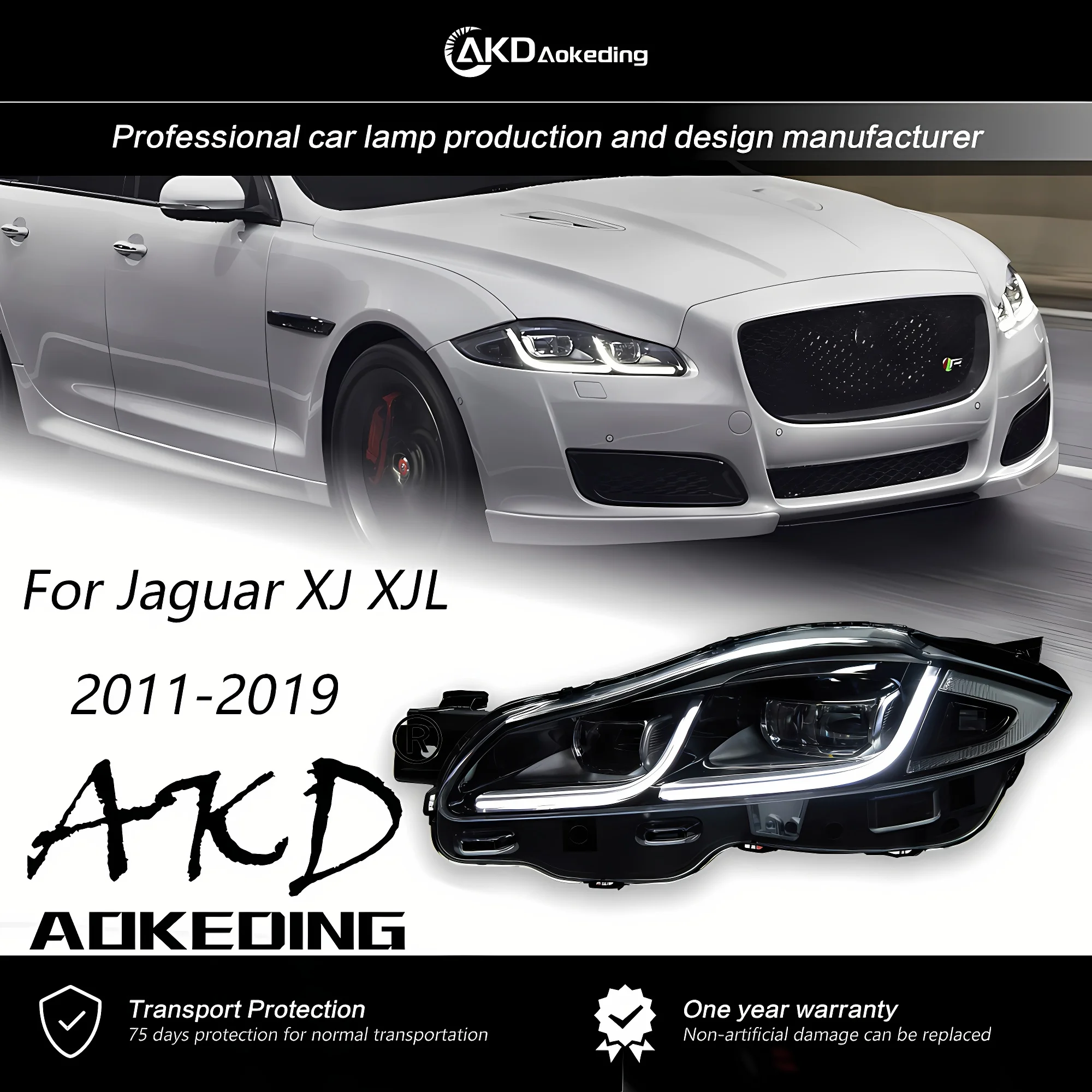 

Фары AKD для Jaguar XJL 2011-2019 XJ XF XE DRL H7