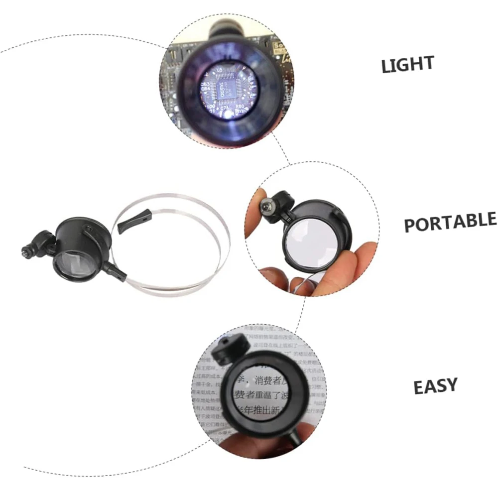 Portable 15X Loupe Lens Headband Magnifying Glass Jeweler Watch Repair Eye Magnifier with LED Eye Loupe Watchmaker Clock Repairs view 3