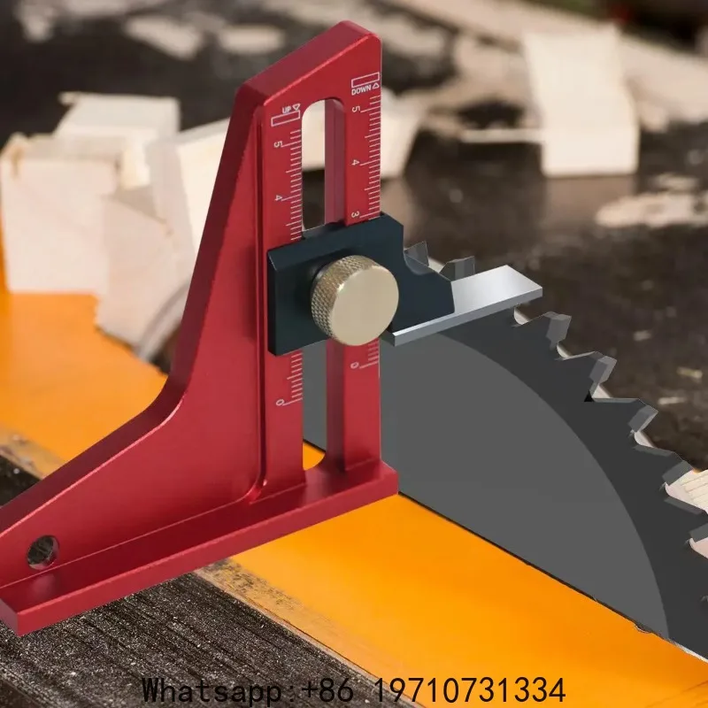 Adjustable Desktop Height Gauge 0-60mm Adjustable Desktop Saw Depth Gauge Metric and Imperial Aluminum Alloy Woodworking DIY