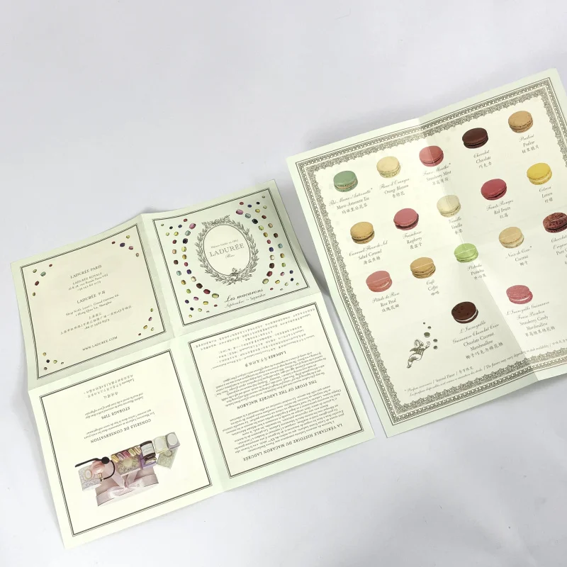 50 0.Zhang.Custom.Custom Small Fold Four-Panel Booklet Dessert Instructions High-Quality Personalized Printing