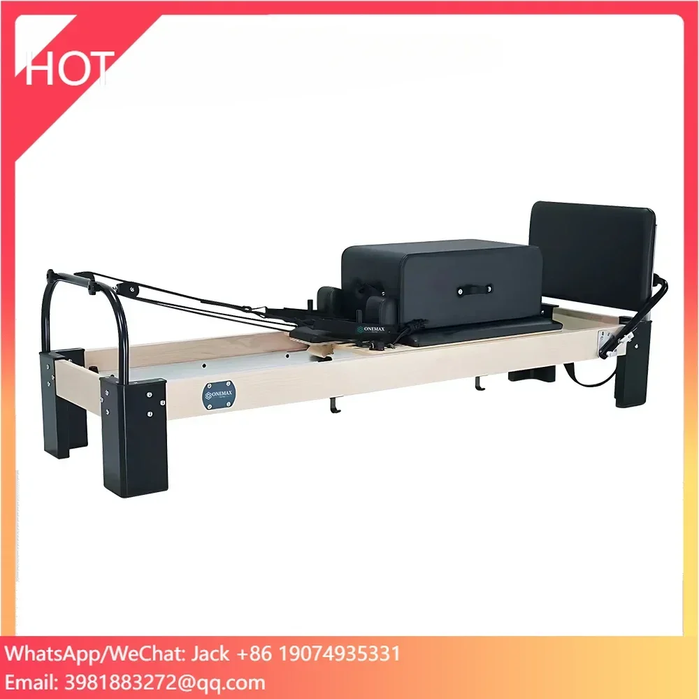 

2025ONEMAX Luxury White Maple Pilates Reformer Yoga Core Training Bed Professional Pilates Machine For Home Gym