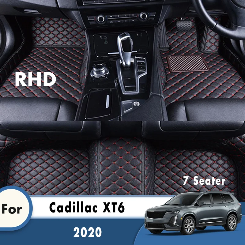 

RHD Custom Car Floor Mats For Cadillac XT6 2022 2021 2020 7 Seats Carpets Auto Parts Accessories Automobiles Interior Waterproof