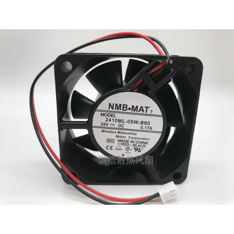 NMB-MAT 2410ML-05Wrer 60 B00 DC 24V 0.17A 60X60X25mm Ventilateur de refroidissement serveur 2 fils