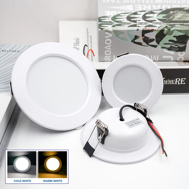 6Pcs/lot Recessed Led Downlight  5W 9W 12W 15W 18W Ceiling Light AC110V 220V DC12V 24V Lights Suitable for Kitchen Bathroom Mall