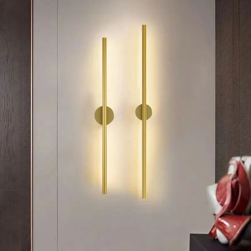 100/60CM LED Wall Lamp Gold Modern Long Wall Light For Home Bedroom Stairs Living Room Sofa Background Lighting Decoration Lamp