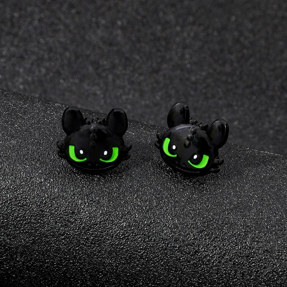 Cartoon Ohnezahn Metall-Emaille Ohrstecker Anime Niedliche Charakter-Ohrringe Schmuck Geschenk für Mädchen Urlaubs-Accessoire – Detail 2