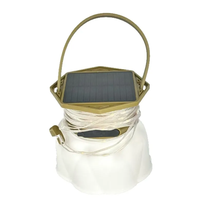 Outdoor solar camping light ambient light portable storage string light hanging type