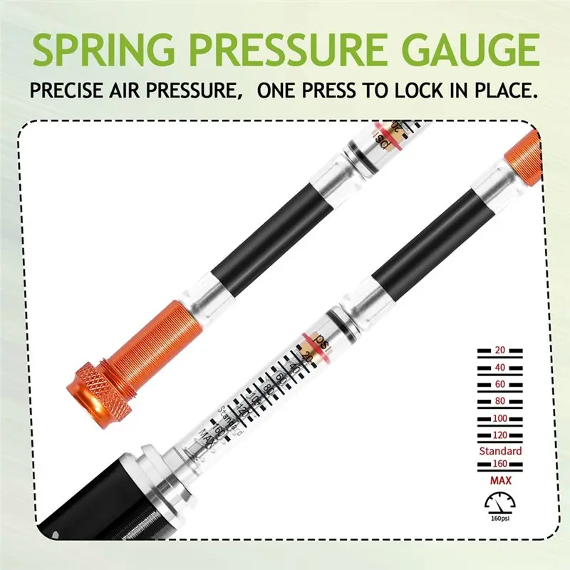 A74K-Bicycle Hand Pump Portable Mini 160PSI High Pressure Bike Air Inflator Fit Includes Mount Bracket For Presta& Schrader Valv