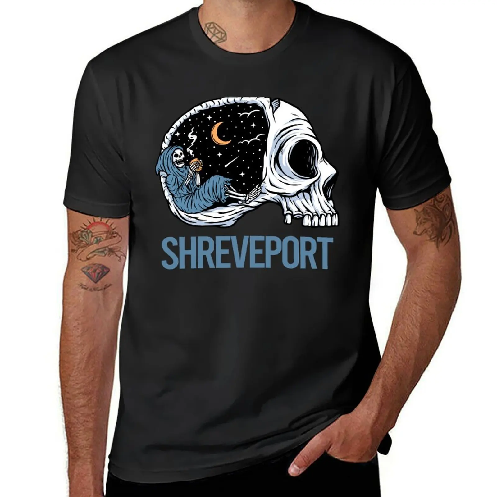 Chilling Skeleton Shreveport T-Shirt animal prinfor boys blanks mens graphic t-shirts