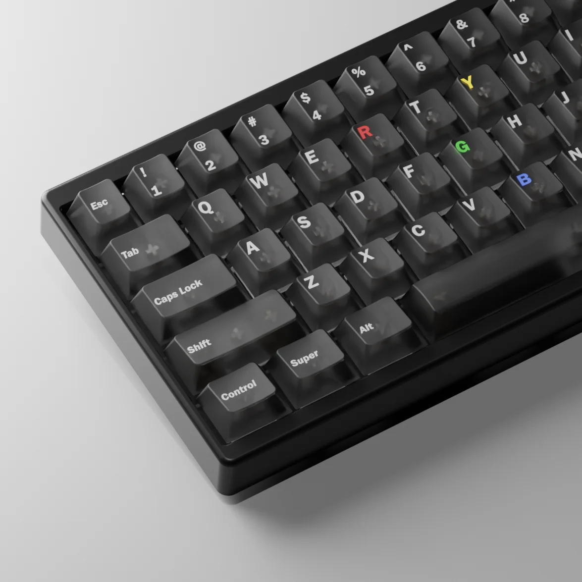 106 Key Black Light Matte Double Shot ABS Keycap Cherry Profile Custom Foggy Transparent Keycaps for MX Switches Gaming Keyboard